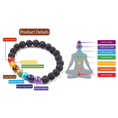 Natural & Synthetic Mixed Stone Stretch Bracelets BJEW-JB03603-1