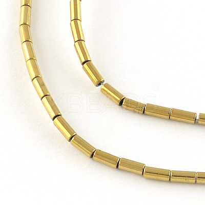 Column Electroplated Non-magnetic Synthetic Hematite Beads Strands G-R259-69D-1