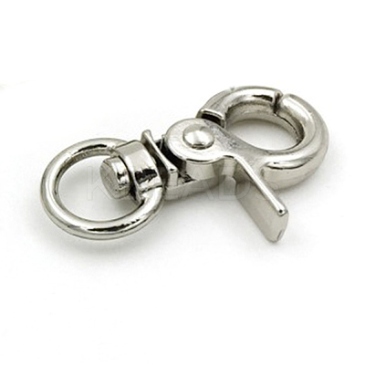 Zinc Alloy Swivel Lobster Claw Clasps PALLOY-WH0006-02B-S-1