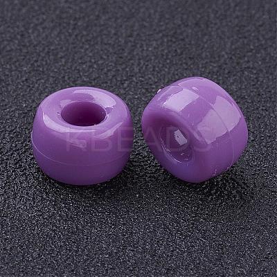 Opaque Acrylic European Large Hole Beads PL338-7-1