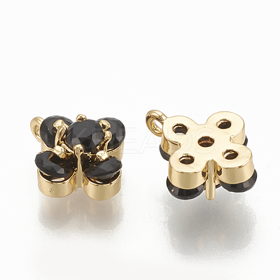 Brass Cubic Zirconia Charms ZIRC-Q002-152G-01-1