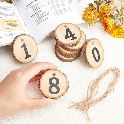 Natural Wood Hanging Pendant Decorations HJEW-WH0021-12-1