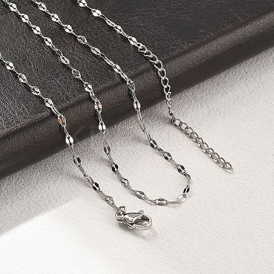 Brass Dapped Chains Necklaces for Women NJEW-D302-23P-1