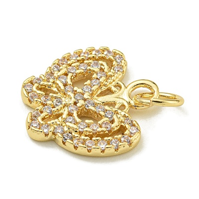 Rack Plating Brass Micro Pave Cubic Zirconia Charms KK-K386-08G-1