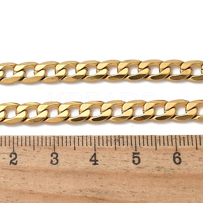 304 Stainless Steel Cuban Link Chain Necklaces NJEW-S442-01G-1