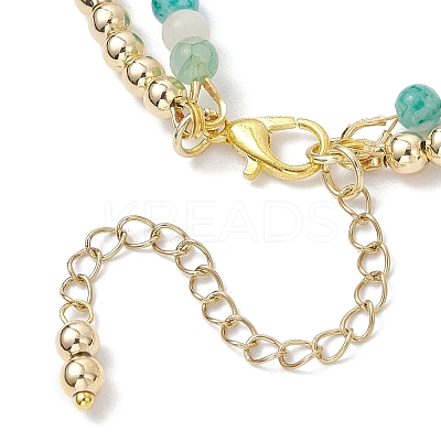 3Pcs Natural Rhodonite & Chrysocolla & Lapis Lazuli &  Dyed Hemimorphite Round Beadeds Double-layered Bracelets for Women BJEW-JB12095-1