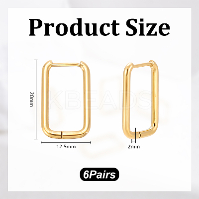 6 Pairs 201 Stainless Steel Hoop Earrings EJEW-UN0003-13A-1