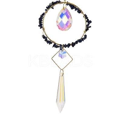 Natural Lapis Lazuli Chips Hanging Ornaments G-Z051-01F-1