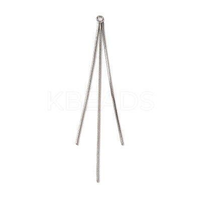 Brass Square Snake Chains Tassel Big Pendants KK-G510-02P-1