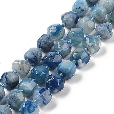 Natural Blue Cherry Blossom Agate Beads Strands G-NH0010-J02-01B-1