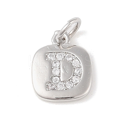 Rack Plating Brass Micro Pave CLear Cubic Zirconia Charms KK-E110-14P-D-1