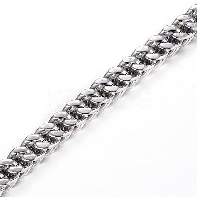 Tarnish Resistant 316 Surgical Stainless Steel Curb Chain Bracelets BJEW-G520-25-1