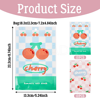 20Pcs 2 Colors Rectangle PET Resealable Packaging Bags ABAG-TA0001-33A-1