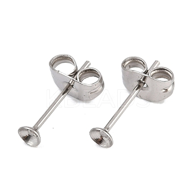304 Stainless Steel Stud Earring Findings STAS-D389-03A-P-1