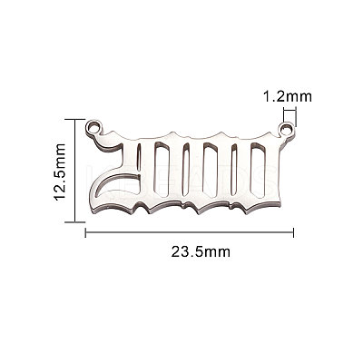 Stainless Steel Birth Year Charms STAS-CJ0001-106-1