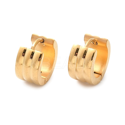 304 Stainless Steel Polishing Effect Hoop Earrings EJEW-M001-36G-1