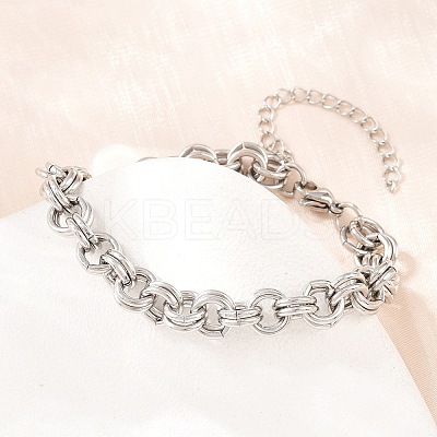 304 Stainless Steel Double Link Chain Bracelets for Women SA-H001-23P-1