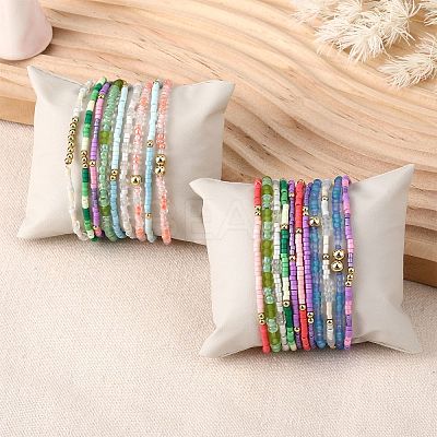 20Pcs 20 Colors Glass Seed Beaded Stretch Bracelet Sets BJEW-SW001593-1