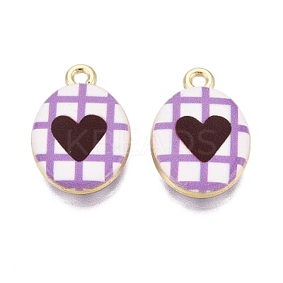 Valentine's Day Printed Alloy Pendants PALLOY-SZC0008-05G-1