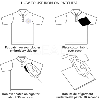 24Pcs 4 Styles Iron on Cloth Patches FIND-CY0001-20-1
