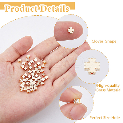 50Pcs Brass Spacer Beads KK-HS0015-27-1