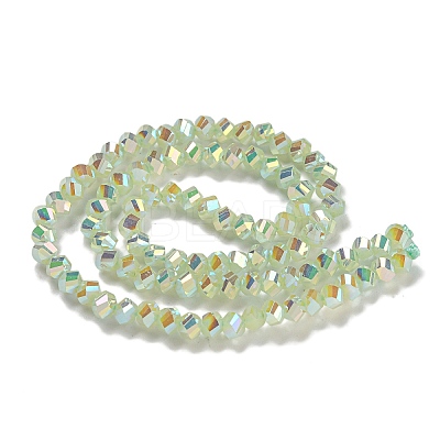 Electroplate Glass Beads Strands GLAA-Q105-04O-1