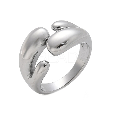 304 Stainless Steel Cuff Rings for Women RJEW-A063-01F-P-1