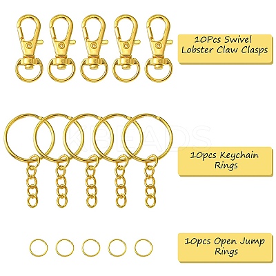 10Pcs Alloy Swivel Lobster Claw Clasps IFIN-YW0003-41-1