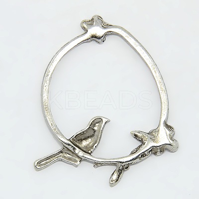 Tibetan Style Alloy Ring with Bird Large Pendants LS-TIBEP-EA13491Y-LF-1