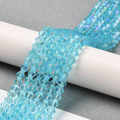 Transparent Electroplate Glass Beads Strands GLAA-F029-4mm-D20-1
