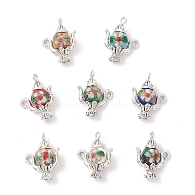 8Pcs 8 Colors Tibetan Style Alloy Pendants PALLOY-JF04280-1