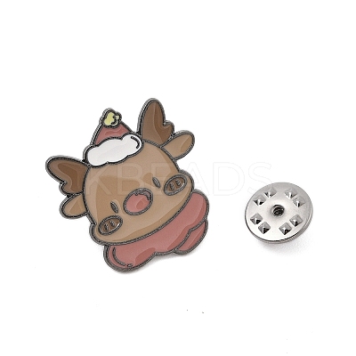 Christmas Theme Zinc Alloy Enamel Pin Brooch for Backpack Clothes LS-JEWB-R003-02EB-10-1