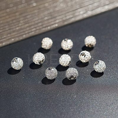 Rack Plating Brass Cubic Zirconia Beads ZIRC-NB0001-05-1