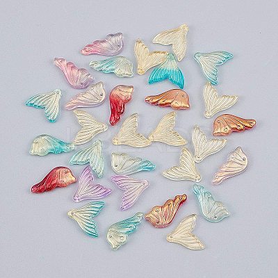 Transparent Spray Painted Glass Pendants GLAA-GA0001-03-1