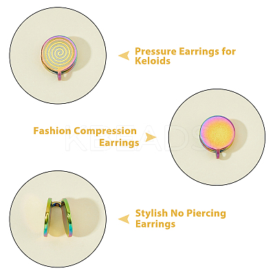 8Pcs 304 Stainless Steel Vortex Cuff Earrings EJEW-FI0003-30-1