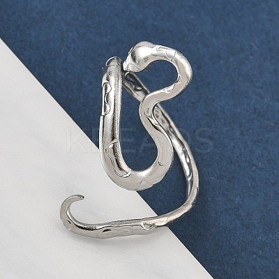 304 Stainless Steel Open Cuff Rings for Women RJEW-A079-06B-P-1