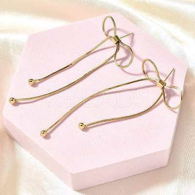 Bowknot Rack Plating Brass Stud Earrrings EJEW-Z085-01G-1