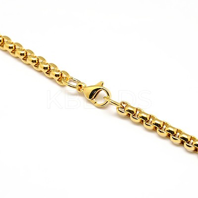 304 Stainless Steel Venetian Chain Box Chain Necklace Making STAS-A028-N031G-A-1