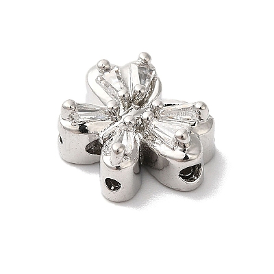 Brass Micro Pave Clear Cubic Zirconia Beads KK-G503-13P-1