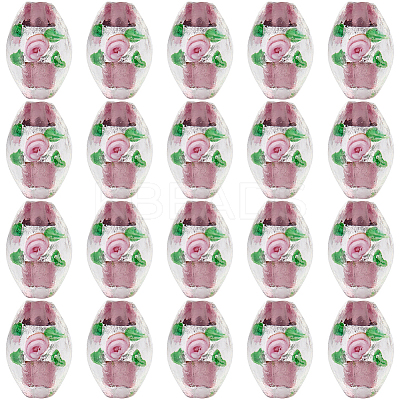 20Pcs Handmade Foil Glass Lampwork Beads LAMP-PA0001-63B-1