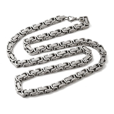 Non-Tarnish 201 Stainless Steel Byzantine Chain Necklaces LS-NJEW-V0292-07-1