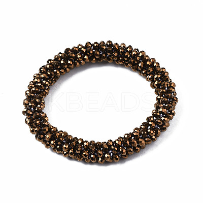 Bling Cutted Glass Bead Braided Stretch Bracelet BJEW-S144-003D-15-1
