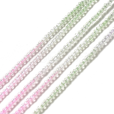 Transparent Gradient Color Glass Beads Strands GLAA-H021-01A-02-1