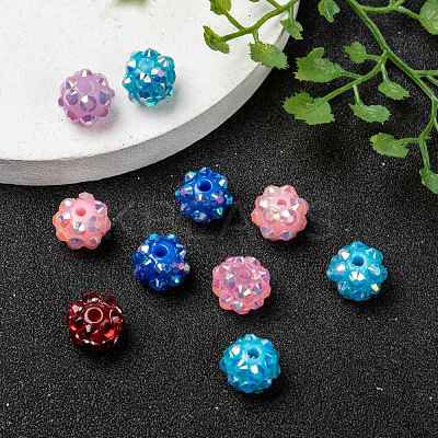 Resin Rhinestone Beads RESI-M019-10mm-M-1