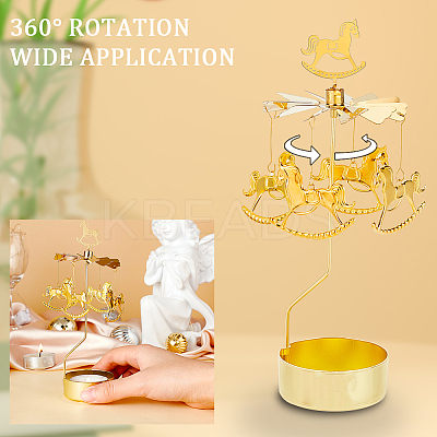 Stainless Steel Spinning Rotary Candle Holder Stand DIY-WH0304-976E-1