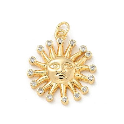 Brass Micro Pave Cubic Zirconia Pendants KK-U044-04G-1