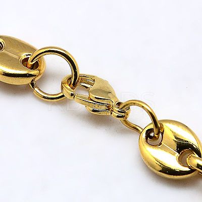 Fashionable 304 Stainless Steel Coffee Bean Chain Necklaces LS-NJEW-I008-33A-1