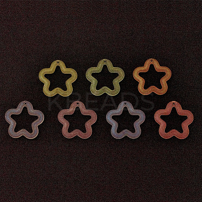 112Pcs 7 Colors Transparent Luminous Acrylic Pendants TACR-PH0001-55-1