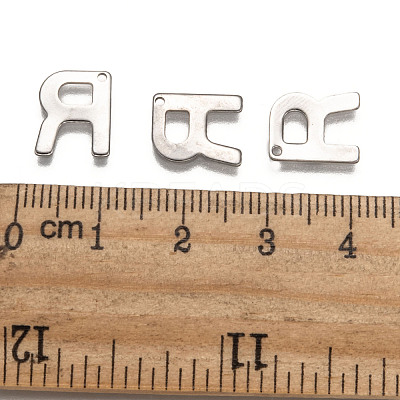 Tarnish Resistant 304 Stainless Steel Letter Charms X-STAS-O072-R-1