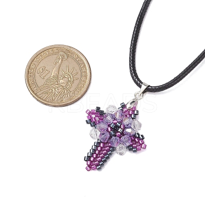 Transparent Electroplate Glass Pendant Necklaces NJEW-MZ00040-05-1